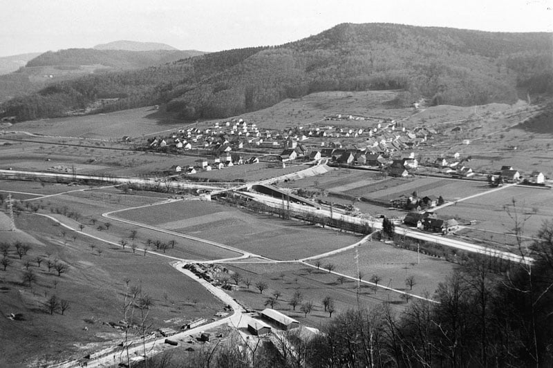 1967 Ansicht von NW, Beginn Autobahnbau